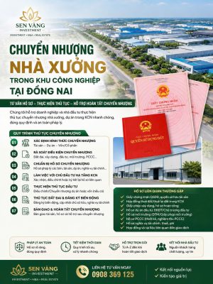 Dịch vụ chuyển nhượng nhà xưởng trong khu công nghiệp tại Tp Đồng Nai